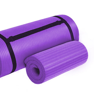 Tapete de ioga extra grosso BalanceFrom Fitness de 1" com joelheira e alça de transporte, roxo