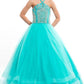 Rachel Allan - Beaded Halterneck Pageant Ball Gown