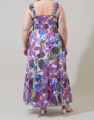 Sugarlips - Evren Tropics Smocked Maxi Dress - Plus