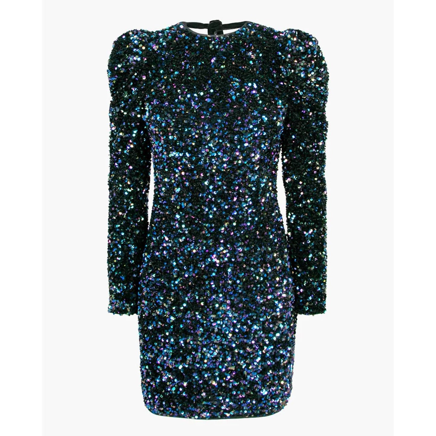 Adelyn Rae - Gale Velvet Sequins Puff Sleeve Mini Dress