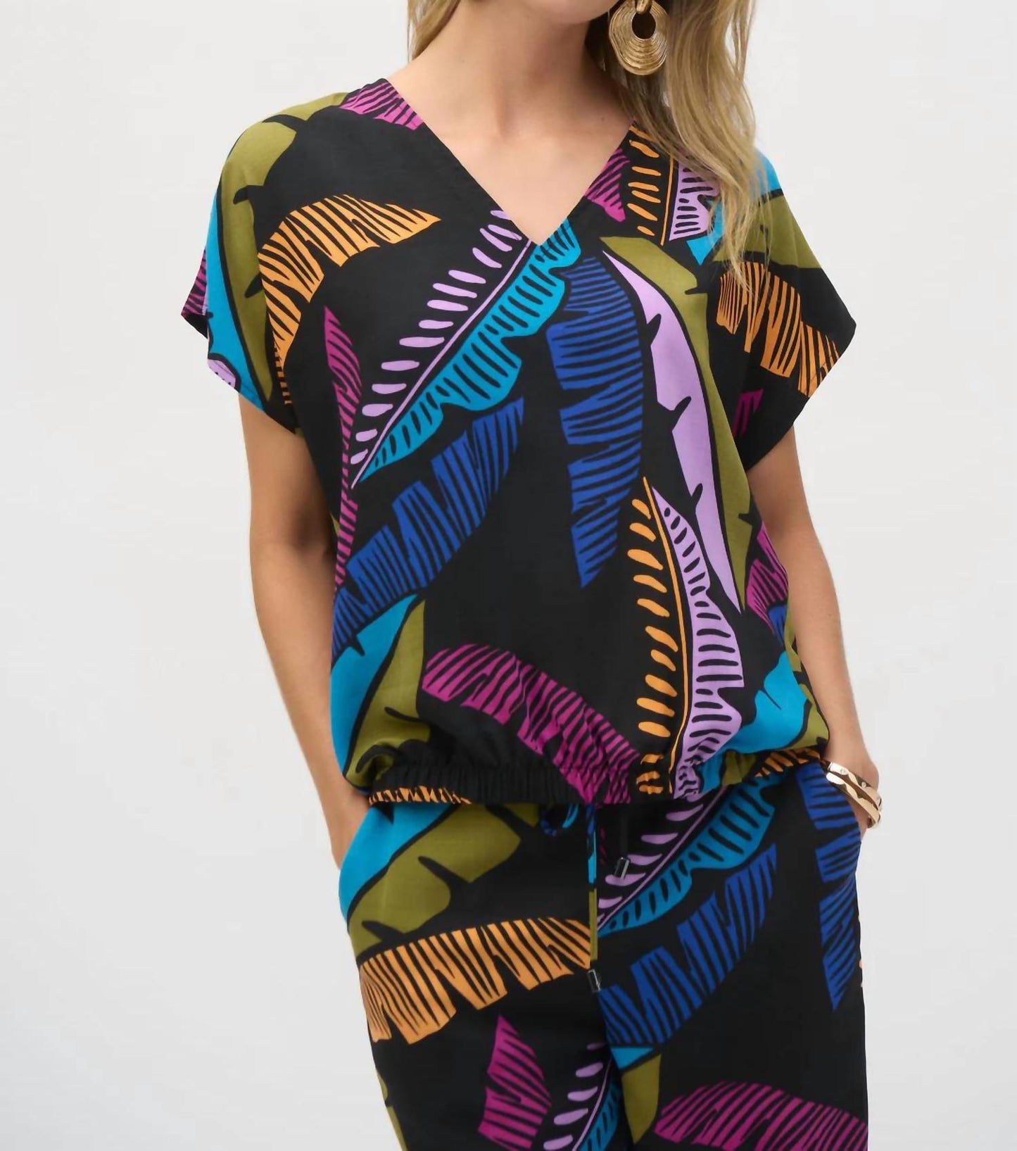 Joseph Ribkoff - Tropical Print Boxy Top