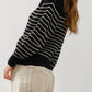 Aaron & Amber - Stripe Balloon Sleeve Cardigan
