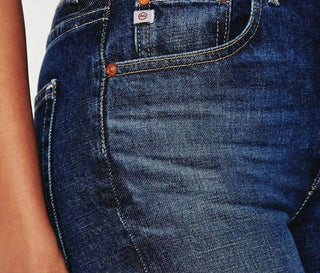 Ag Jeans - Calça jeans cropped de cintura alta Kinsley com elastano