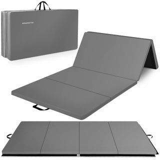 Tapete de ginástica dobrável multiuso BalanceFrom Fitness GoGym 4' x 10' x 2", cinza
