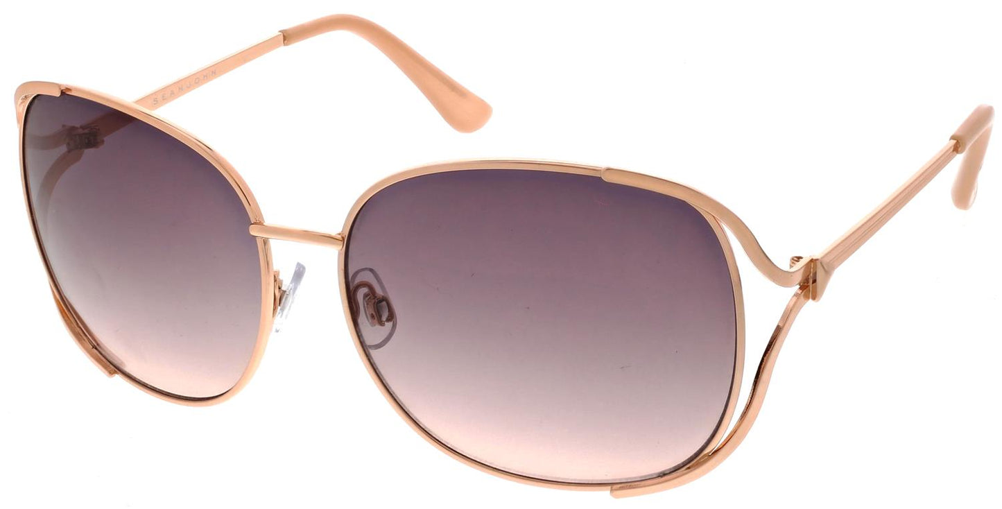 Sean John Large Oval Sunglasses in Gold Lord & Taylor