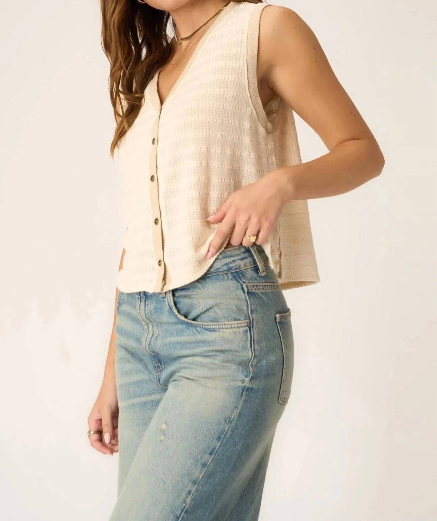 Project Social T - Viva Button Front Sweater Tank