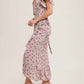 Bluivy - Floral Print Ruffle Hem Wrap Maxi Dress