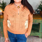 Blue B - Horse Embroidered Zip Up Mock Neck Sweater
