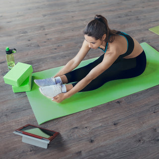 Conjunto de ioga BalanceFrom Fitness com 7 peças, tapete, faixa elástica e joelheira, verde