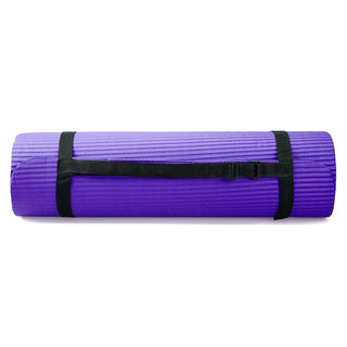 BalanceFrom Fitness 7 Piece Yoga Set with Mat, Stretch Strap & Knee Pad, Purple
