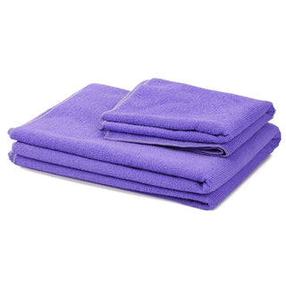 BalanceFrom Fitness 7 Piece Yoga Set with Mat, Stretch Strap & Knee Pad, Purple