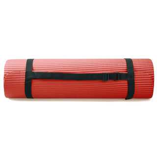 Conjunto de ioga BalanceFrom Fitness com 7 peças, tapete, faixa elástica e joelheira, vermelho
