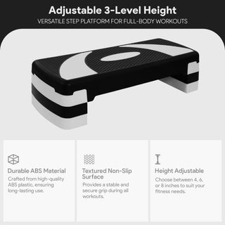 Plataforma de treino aeróbico ajustável BalanceFrom Fitness com elevadores