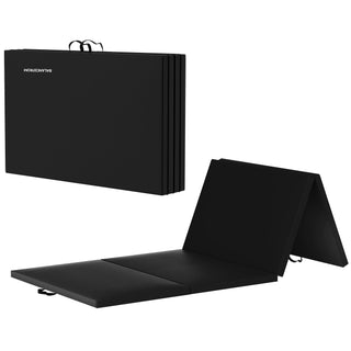 Tapete de ginástica dobrável multiuso BalanceFrom 4' x 8' x 2", preto
