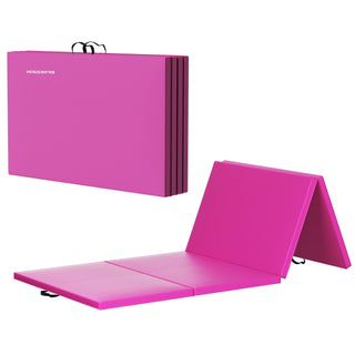 Tapete de ginástica dobrável multifuncional BalanceFrom 4' x 8' x 2", rosa