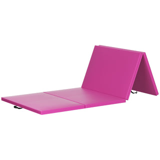 Tapete de ginástica dobrável multifuncional BalanceFrom 4' x 8' x 2", rosa