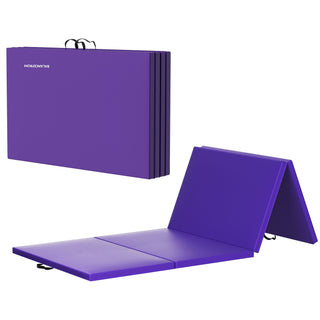 Tapete de ginástica dobrável multifuncional BalanceFrom 4' x 8' x 2", roxo