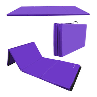 Tapete de ginástica dobrável multifuncional BalanceFrom 4' x 6' x 2", roxo
