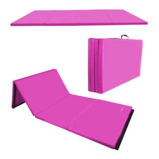 Tapete de ginástica dobrável multifuncional BalanceFrom 4' x 6' x 2", rosa