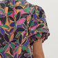 Entro - Floral Print Short Sleeve Tiered Detail Blouse