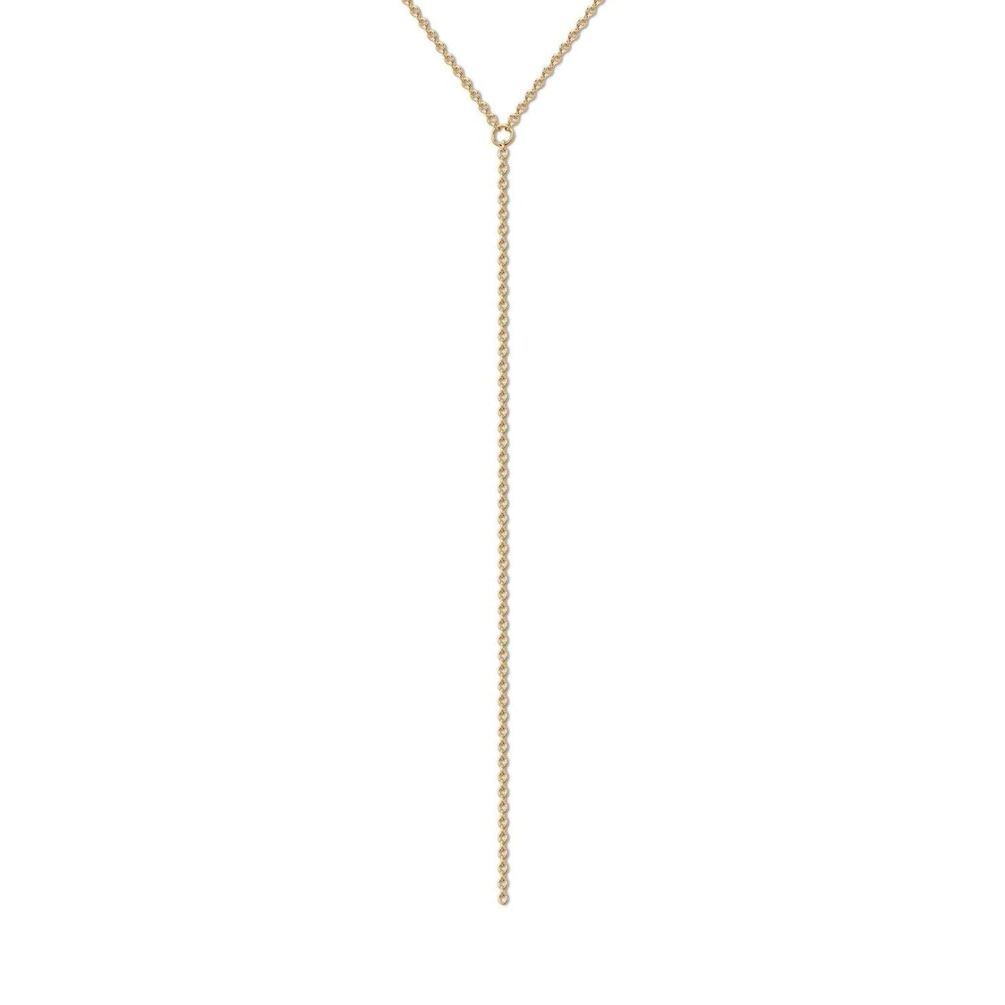 Eklexic - Women's Micro Cable Link Chain Lariat Necklace