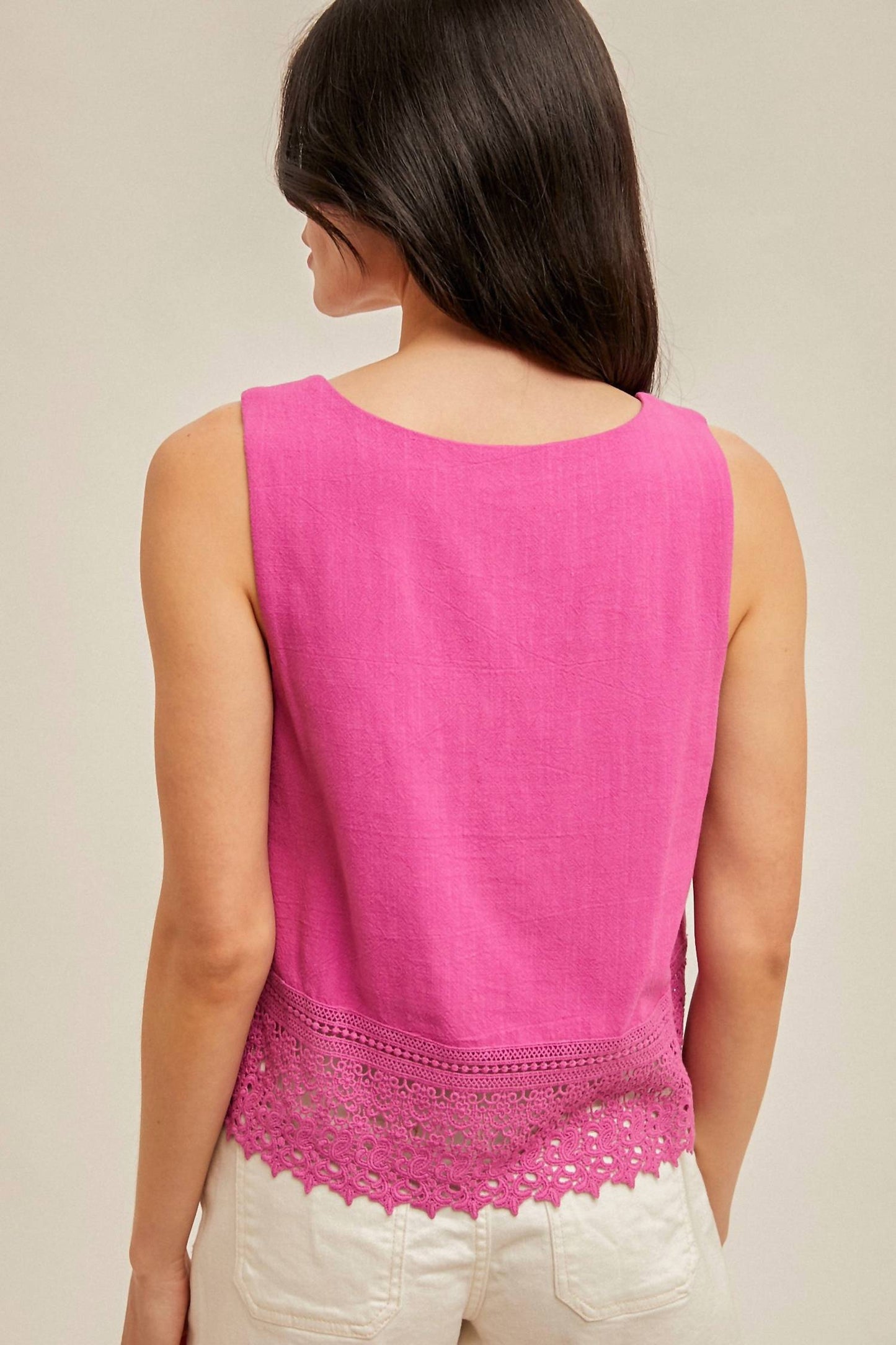 Hem & Thread - Karis Crochet Trim Tank