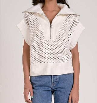 Elan - Suéter com gola meio zíper