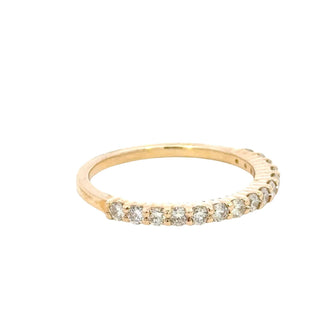 Aamiaa - Anel de diamante natural de 0,52 quilates com meia eternidade - Tamanho 6,5
