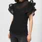 Joseph Ribkoff - Chiffon Pleated Top with Ruffled Sleeves