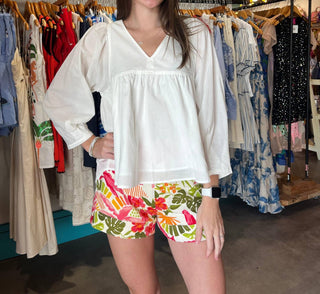 Before You - Cotton V-neck Blouse