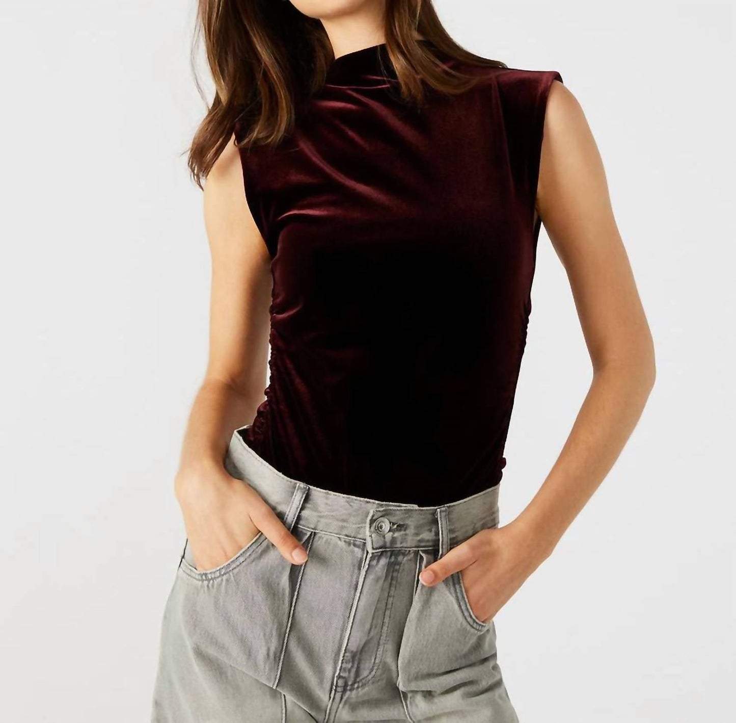 Steve Madden - Essen Plum Velvet Tank Bodysuit
