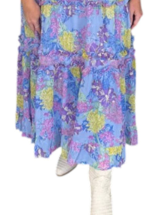 &amp;Merci - Vestido midi com manga bufante e estampa floral