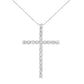 .925 Sterling Silver 4.0 Cttw Diamond 2-1/4" Cross Pendant with Box Chain Necklace (I-J Color, I1-I2 Clarity) - 18"