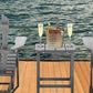 Classic Gray Cedar Wood Lounge Patio Chair Set of 2