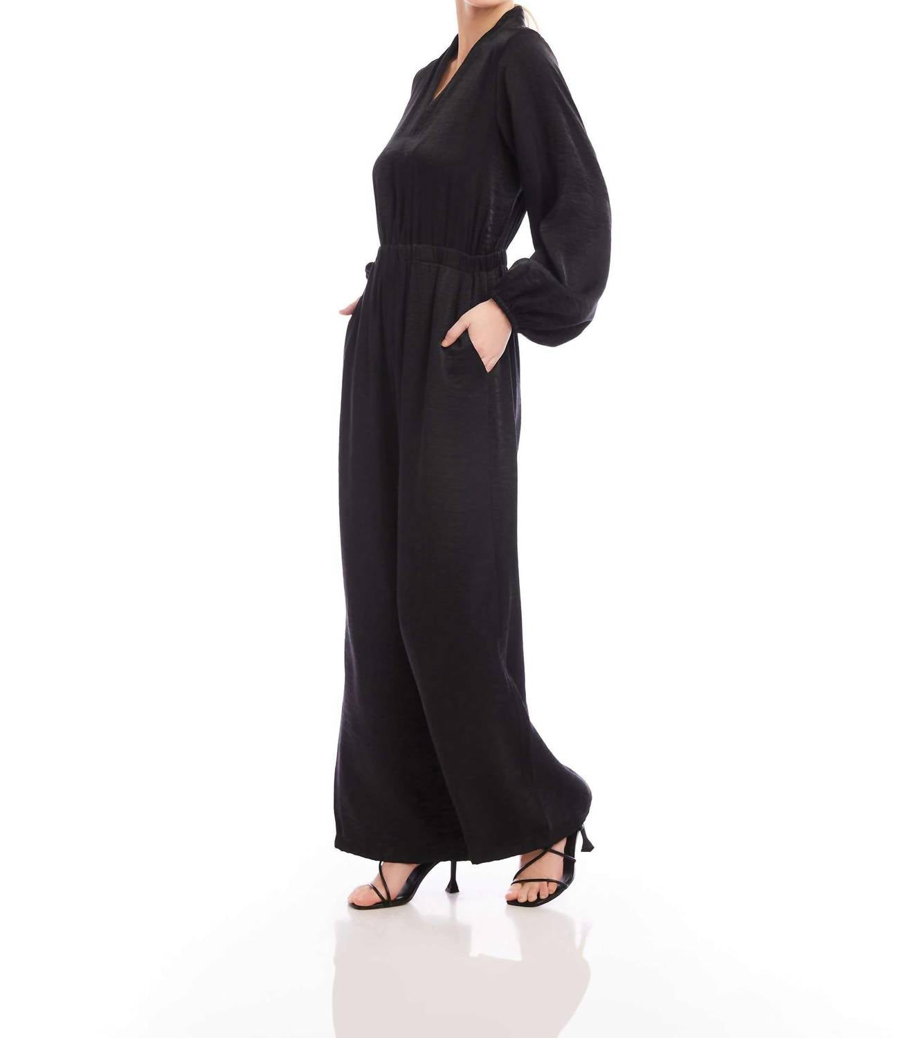 Fifteen Twenty - Skyler V-neck Relaxed Jumpsuit