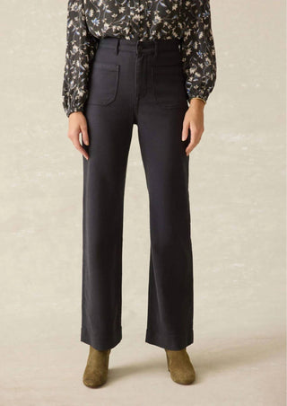Faherty - Calça de veludo felpudo com bolsos aplicados elástica
