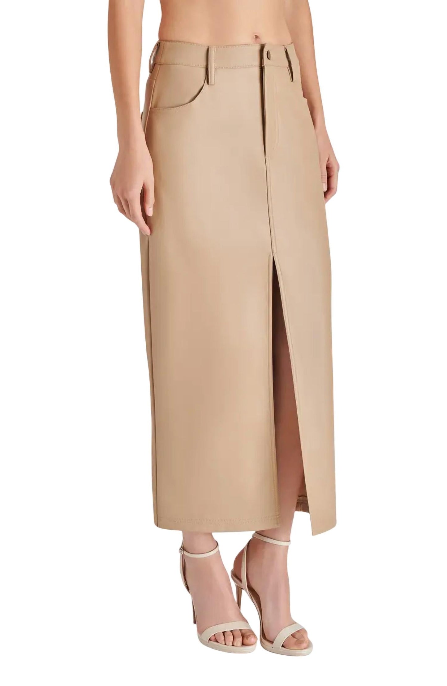 Steve Madden - AVANI FAUX LEATHER MIDI SKIRT