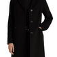 Lauren Ralph Lauren Faux Leather Trim Wool Blend Coat Black Size 4