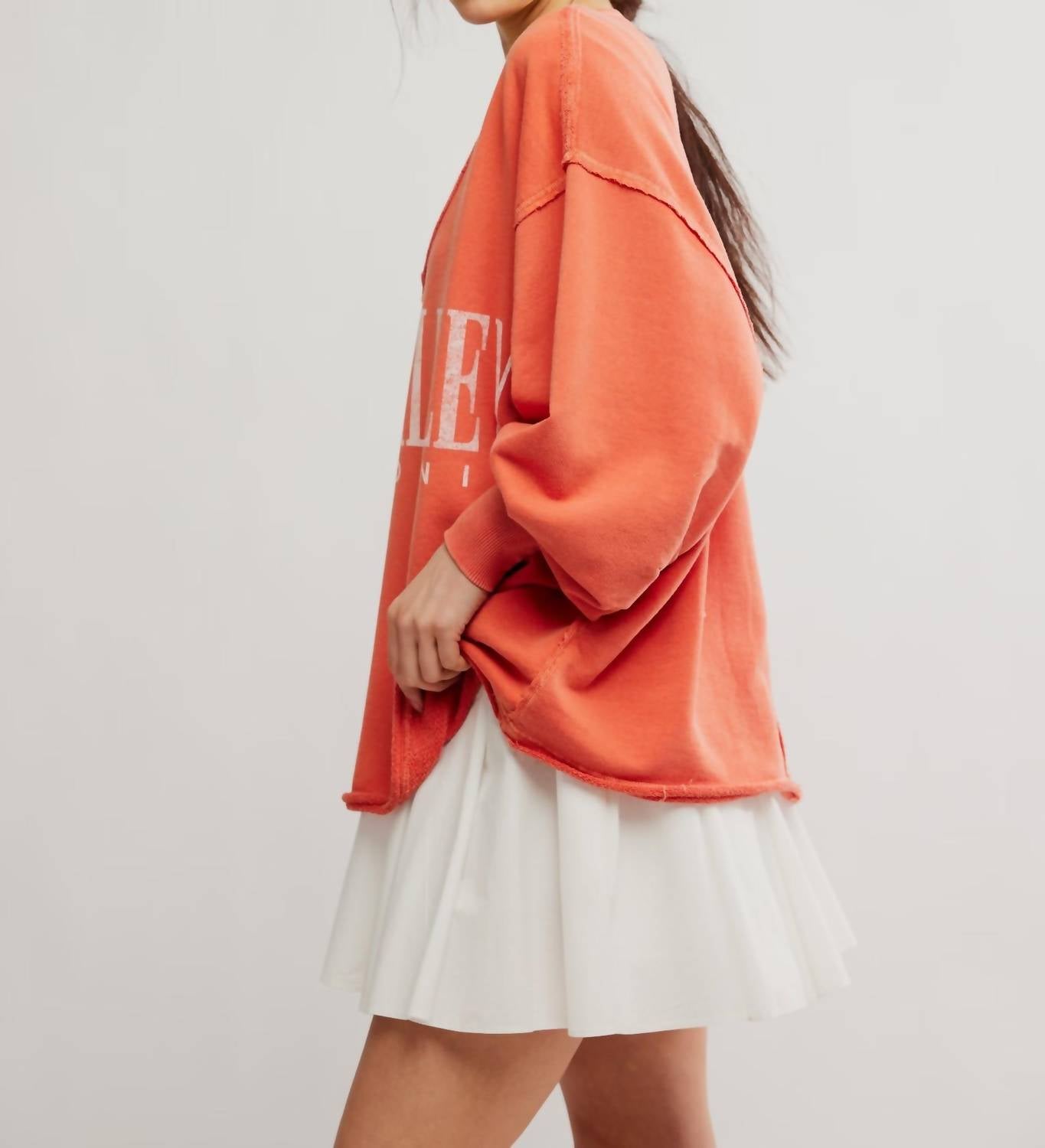 Free People - Venice V-neck Graphic Sweatshirt - Petite