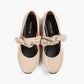 All Black - Women's Big Bow Mj Slip On