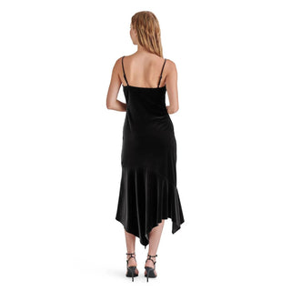 Steve Madden - Vestido midi Lucille Velvet Rosette