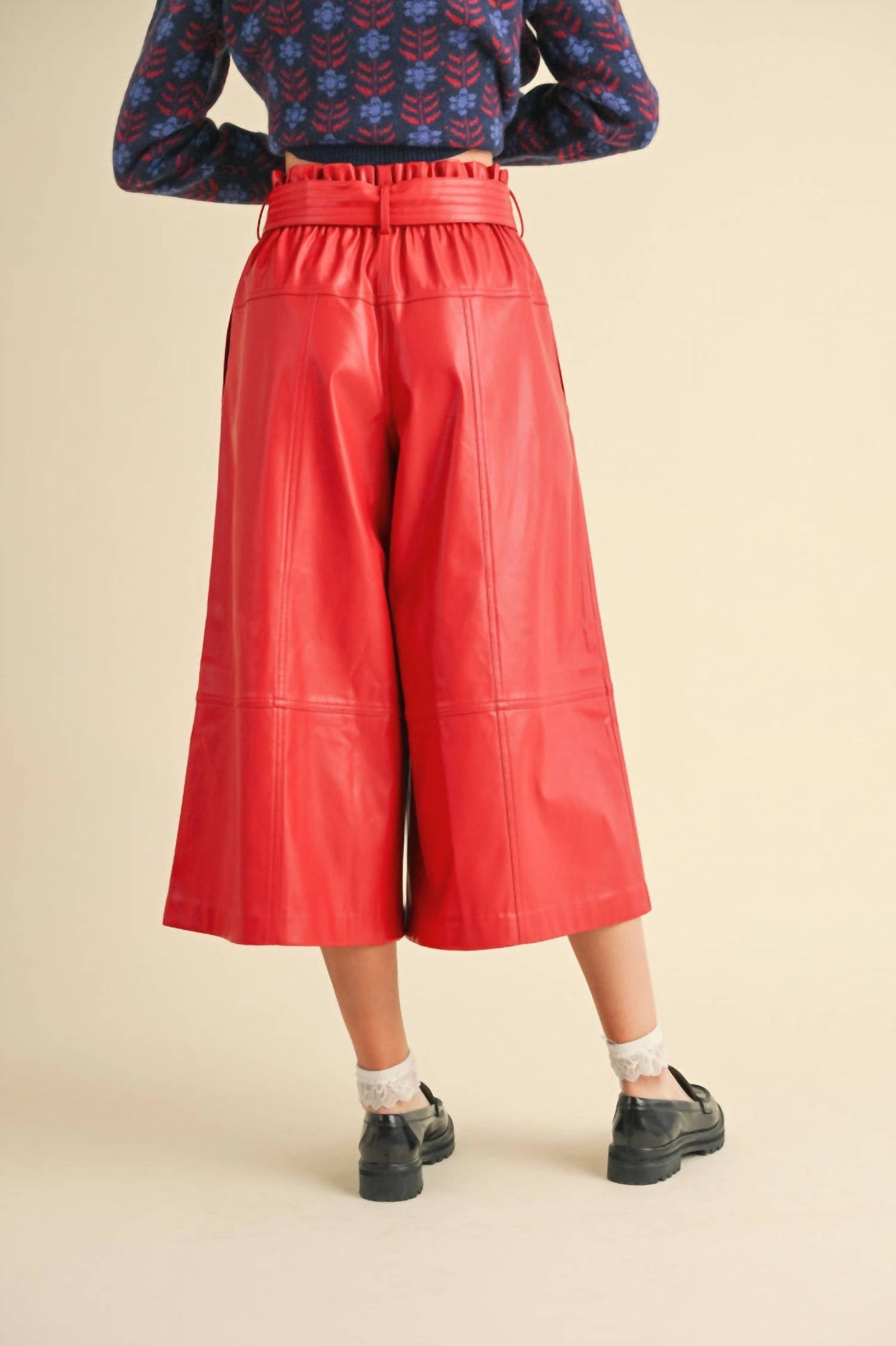 &Merci - Talk This Way Faux Leather Paperboy Waist Pants