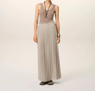 Ami - Long Pleated Skirt