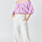 Endless Rose - Cropped V-neck Puff Sleeve Top
