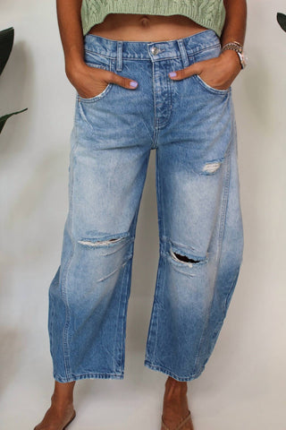 Free People - Good Luck Mid-rise Barrel Jeans