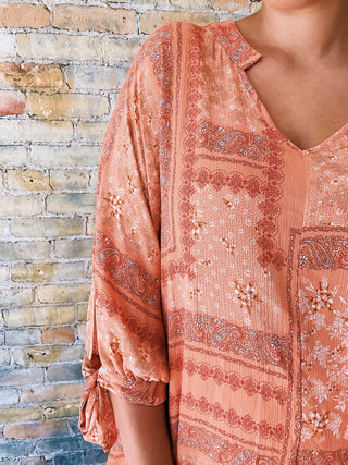 Reneec. - Blusa Boho Paisley - Plus