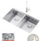 33 Inch Stainless Steel Double Bowl Workstation Sink