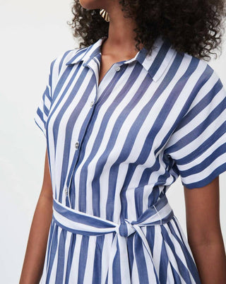 Joseph Ribkoff - Vestido listrado com gola