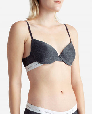 Danskin - Sutiã push-up com faixa elástica e logotipo, pacote com 2
