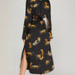 Umgee - Long Sleeve Cheetah Cheeta Print Midi Dress